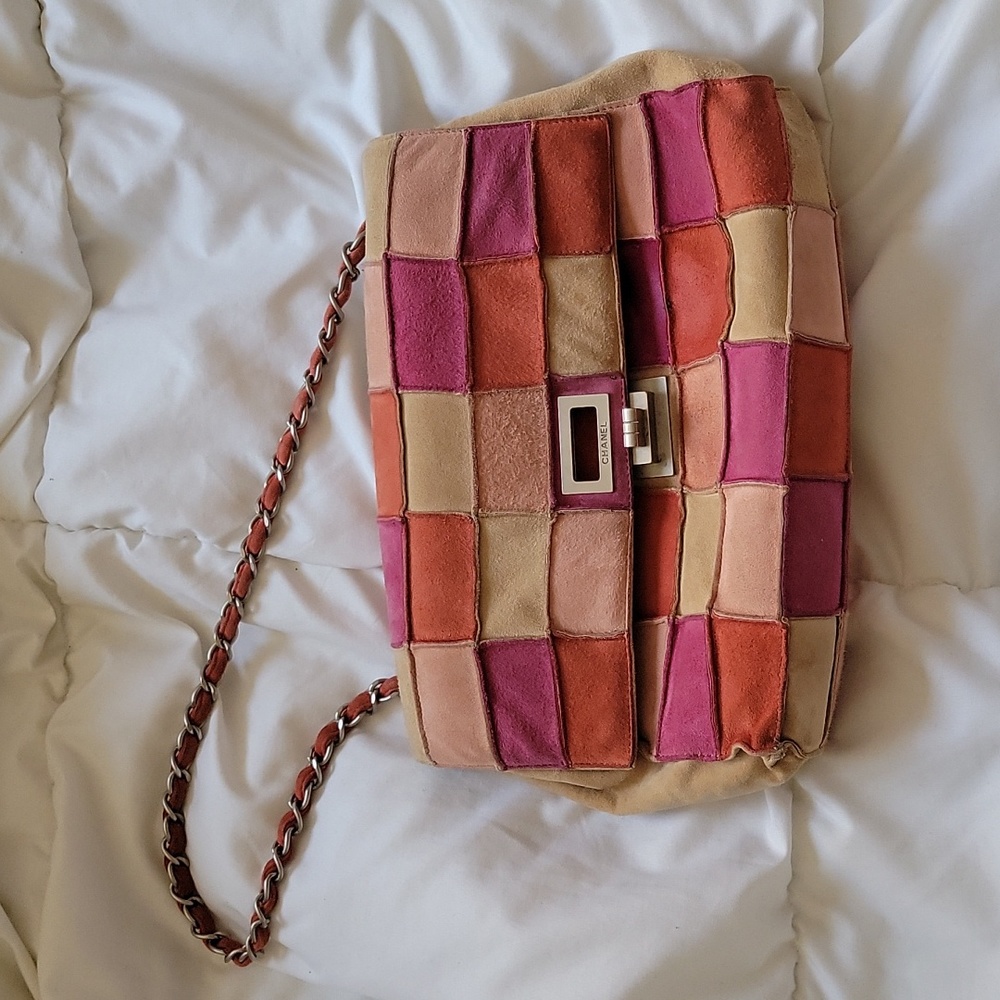 Chanel Multicolor Patchwork Suede Small 2.55 Reis… - image 1
